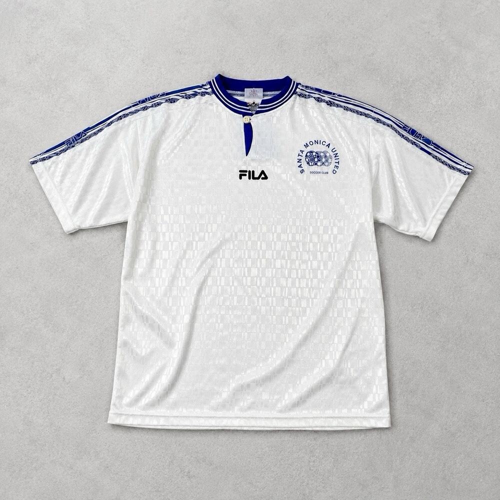Blokecore Sporty Retro Vintage Fila Santa Monica United Football Jersey M